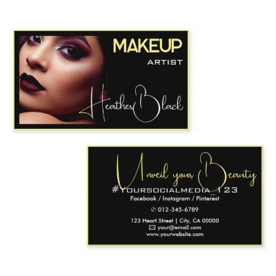 Classy Plain Black Thin Border Glam Photo Image