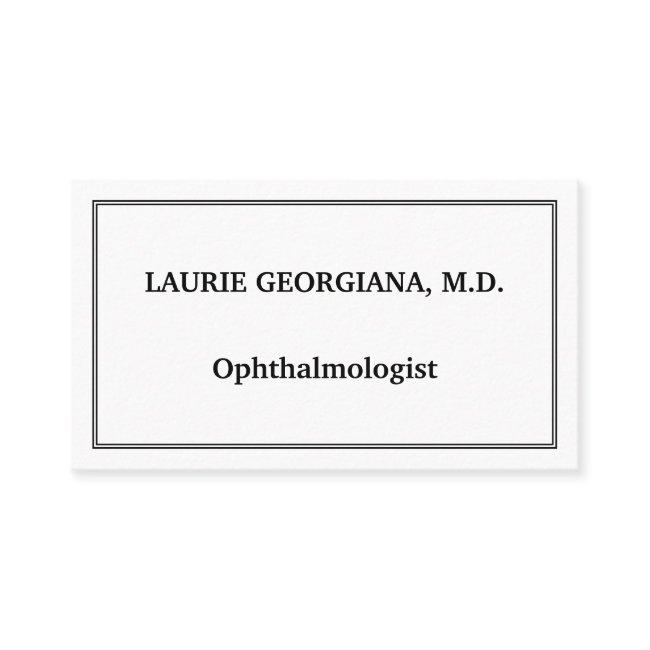Classy & Plain Ophthalmologist