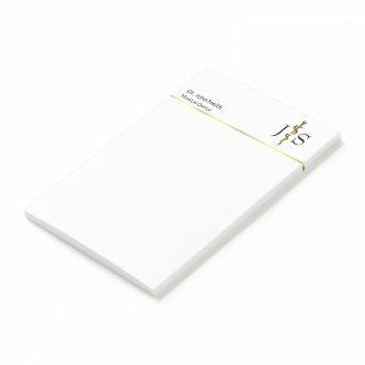 Classy Rod of Asclepius Gold on White Medical Post-it Notes