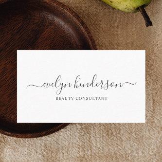 Classy Script Calligraphy Minimal White