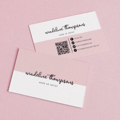 Classy Script Dual Tone Pink Black Script QR Code
