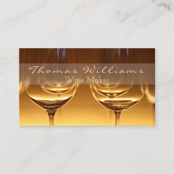 Classy Script Gold Winery Glasses Wine Maker