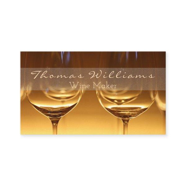 Classy Script Gold Winery Glasses Wine Maker