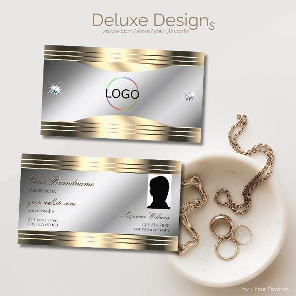 Classy Silver Gold Shiny Diamonds Logo and Photo