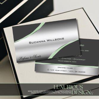 Classy Silver Gray Curved Decor Lines Shimmering