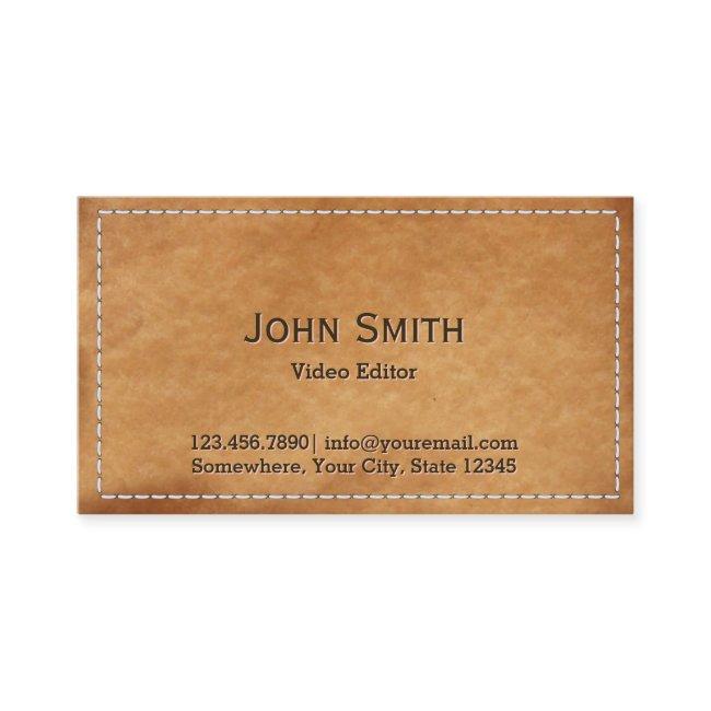 Classy Stitched Leather Video Editor