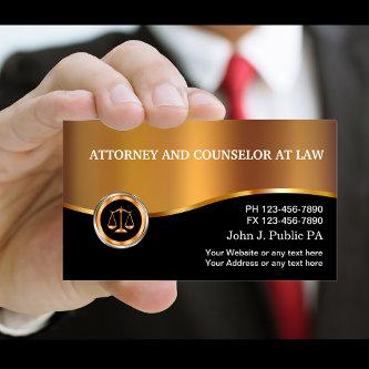 Classy Upscale Attorney Businesscards