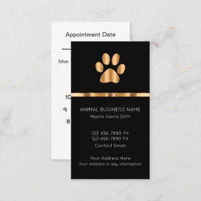 Classy Veterinarian Appointment Businesscards