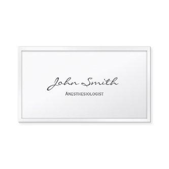 Classy White Border Anesthesiologist