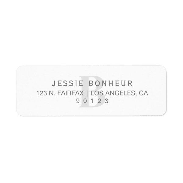 Classy White & Light Grey Return Address Label