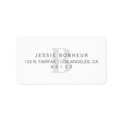 Classy White & Light Grey Return Address Label