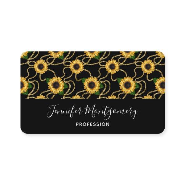 Classy Yellow Sunflowers Stylish Pattern on Black