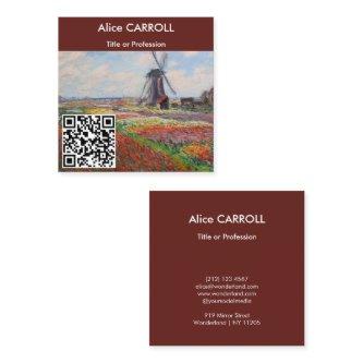 Claude Monet - Field of Tulips, Holland - QR Code Square