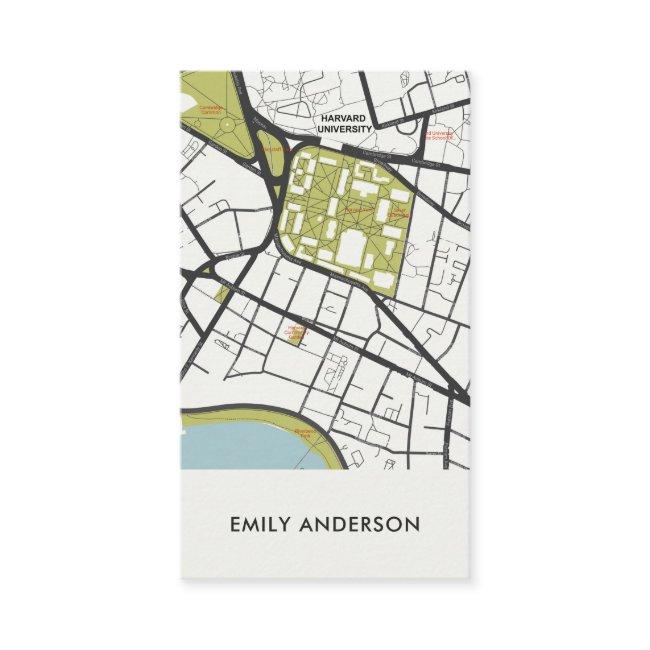 CLEAN HARVARD UNIVERSITY MASSACHUSETTS OUTLINE MAP