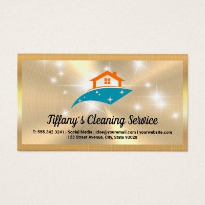 Clean House Logo Sparkle | Gold Metallic