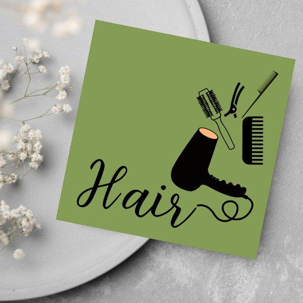 Clean Sage Green  Hairdresser Appointment Card
