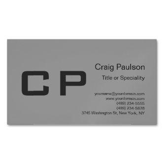Clean Simple Grey Monogram Modern   Magnet