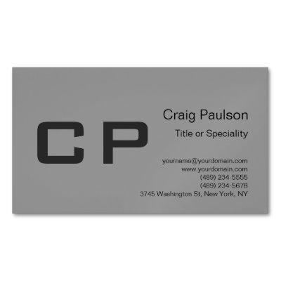 Clean Simple Grey Monogram Modern   Magnet