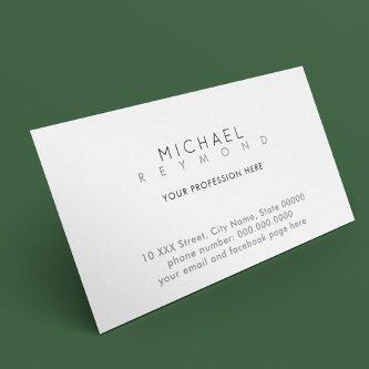 clean simple & minimal contact white professional