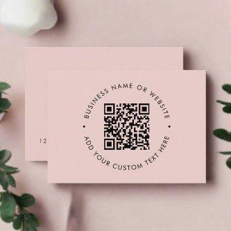 Clean Simple QR Code Promotional Blush Pink