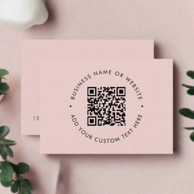 Clean Simple QR Code Promotional Blush Pink