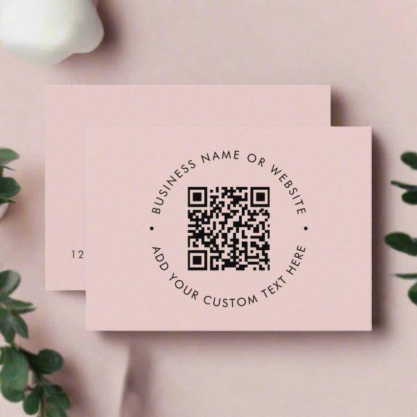 Clean Simple QR Code Promotional Blush Pink