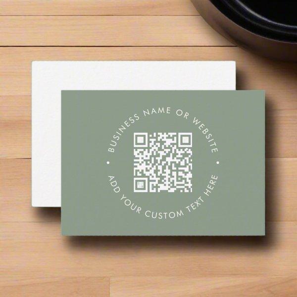 Clean Simple Sage Green Professional QR Code