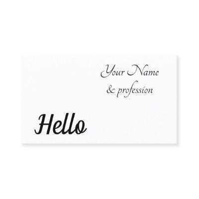 clean simple white& black hello
