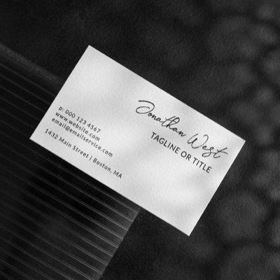 Clean White Name In Signature Script One Sided