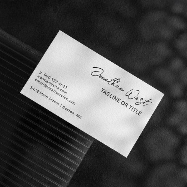 Clean White Name In Signature Script One Sided