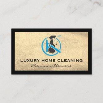 Cleaner Logo | Luxury Leather Background