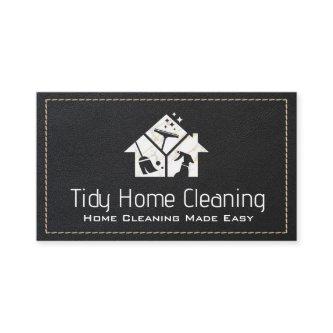 Cleaning Icons | Marble | Black Stitched Leather