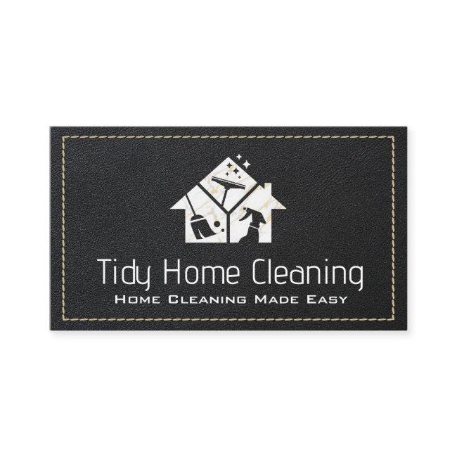Cleaning Icons | Marble | Black Stitched Leather