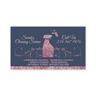 Cleaning Maid Janitorial sparkling pink navy glitz