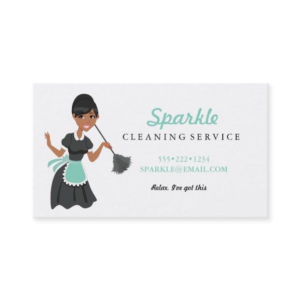 Cleaning Maid Service Woman of Color Featherduster