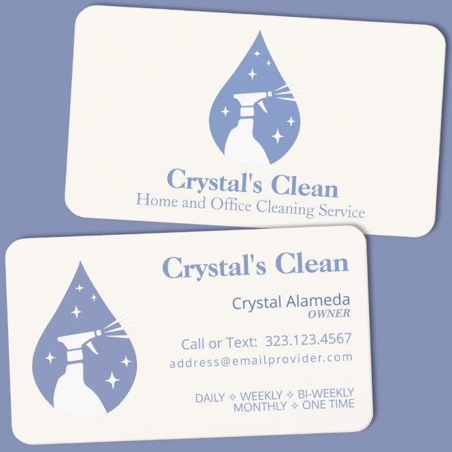 Cleaning Service Cute Ivory + Blue Spray Droplet