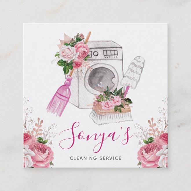 Cleaning Service Floral Watercolor Square