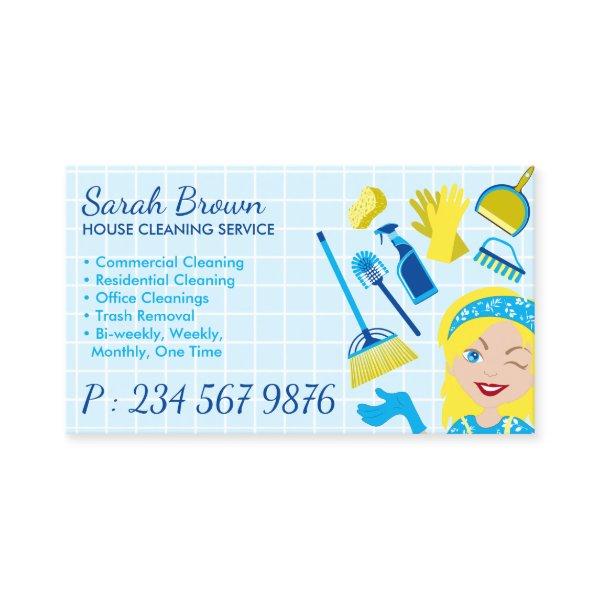Cleaning Service Janitorial Lady Blonde