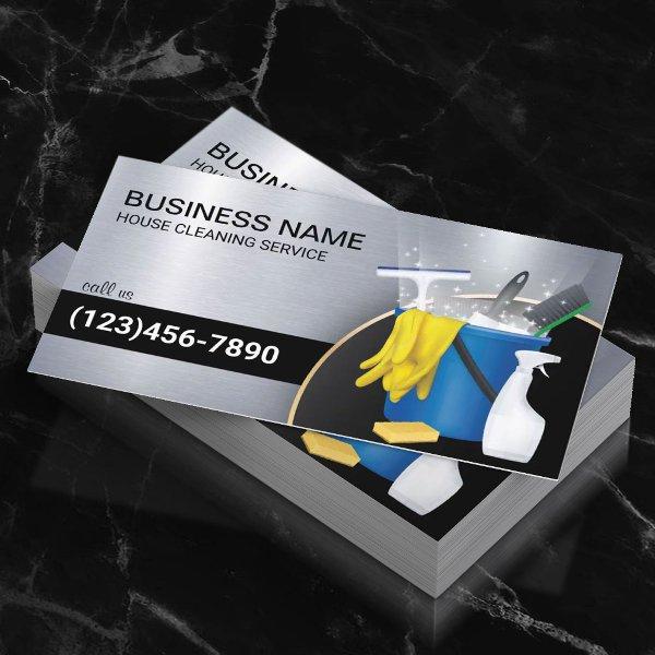 Cleaning Service Maid Housekeeping Modern Metal
