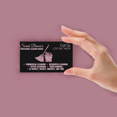 Cleaning Service Maid Janitorial pink sparkling