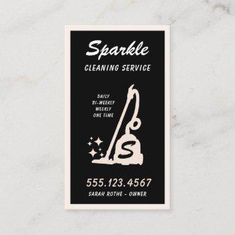 Cleaning Service Maid Retro White Black Calling Card