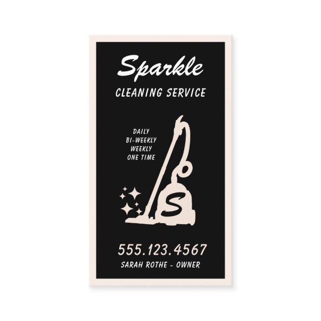 Cleaning Service Maid Retro White Black Calling Card