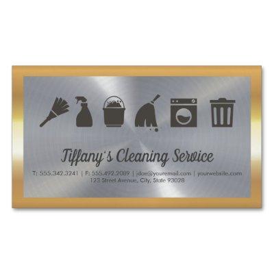 Cleaning Service | Maid Supplies | Gold Border  Magnet