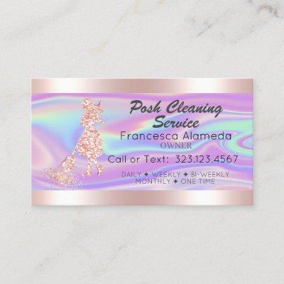 Cleaning Service Pink Glitter Drips & Iridescent