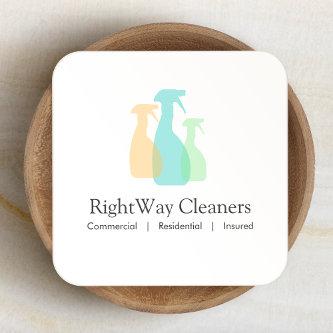 Cleaning Service Spray Bottle Logo Square