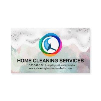 Cleaning Service Squeegee Logo | Soap Bubbles