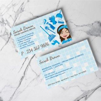 Cleaning Service Tile Wash Janitorial Blue Women