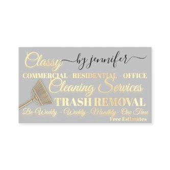 Cleaning Service Trash Removal Maid Gray Logo QR