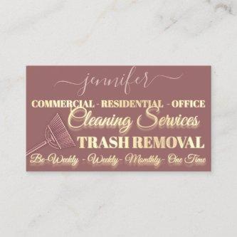 Cleaning Service Trash Removal Maid Rose Logo QR