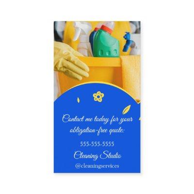 Cleaning Services House Keeping QRCode Photo Blue